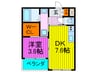アリスマナ－ガ－デン谷町 1DKの間取り