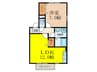 花・水・木 1LDKの間取り