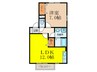 花・水・木 1LDKの間取り