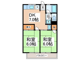 間取図 ｼﾃｨﾊｲﾑなかじま