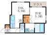 ピアハウス 1DKの間取り