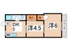 マンションかとう 2DKの間取り