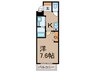 クレアドル須磨 1Kの間取り