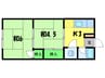福寿マンション 2Kの間取り