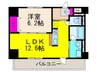 エムロード島本 1LDKの間取り