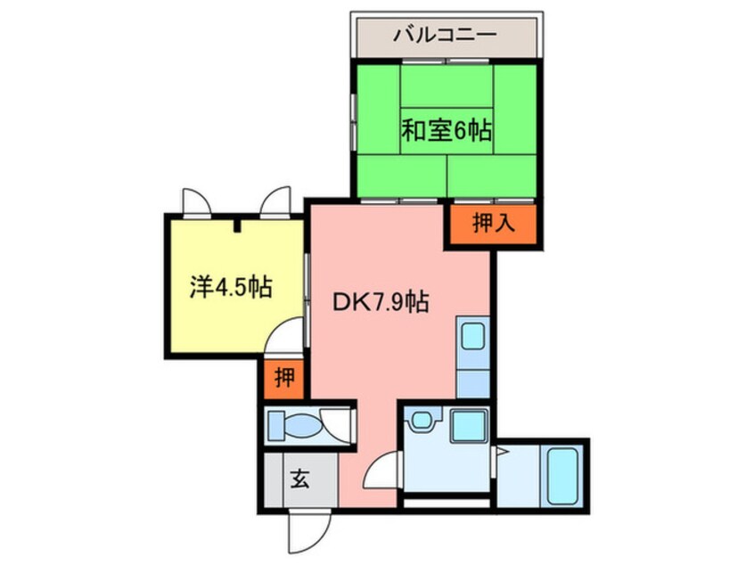 間取図 Ｕ．Ｊ．ビル宝塚