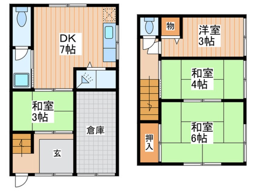 間取図 一津屋2丁目貸家