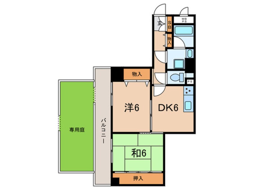 間取図 ﾗｲｵﾝｽﾞﾏﾝｼｮﾝ明石西江井ヶ島(102)