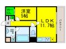 Venusta西田辺 1LDKの間取り