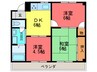 マナスハイツ 3DKの間取り