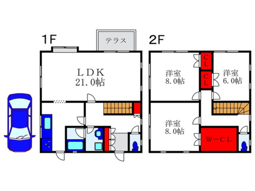 間取図 岡町南貸家Ａ棟