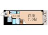 フロンティー松伝Ⅲ 1Kの間取り