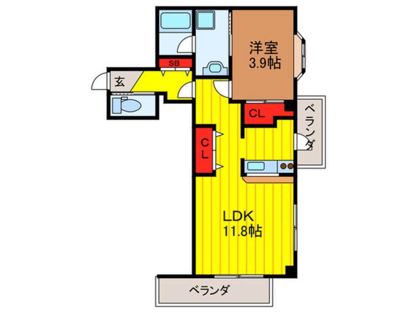 間取図 アンソレイエ古川橋