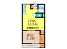 パインヒルズ茨木 1LDKの間取り