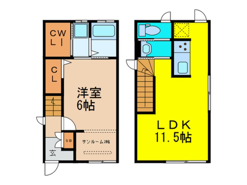 間取図 加茂戸建借家G棟