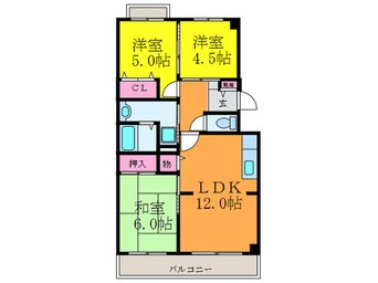 間取図 ｺｰﾄﾌｧﾐｰﾙ