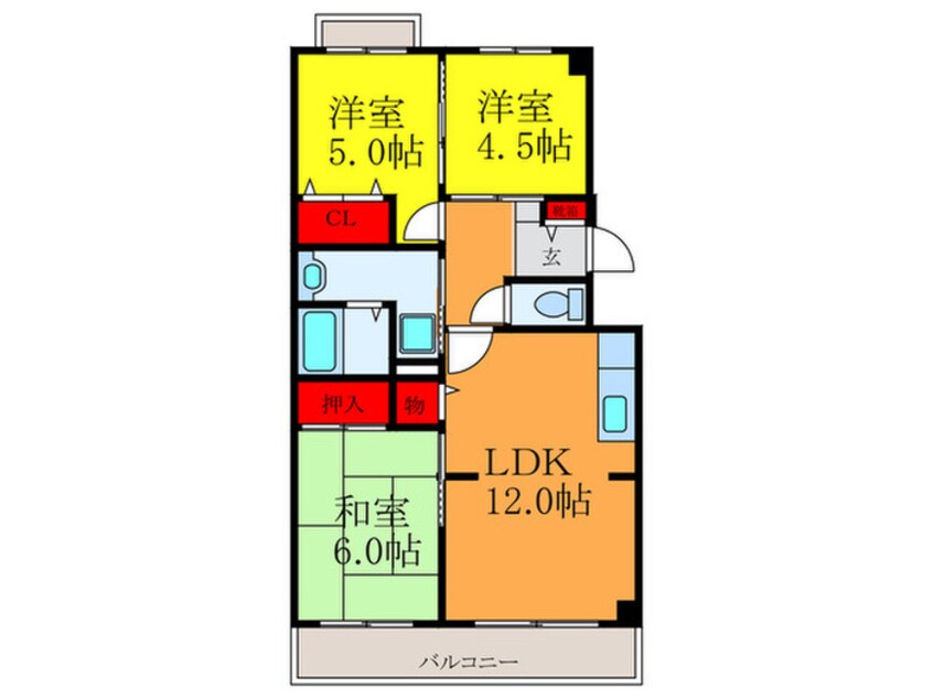 間取図 ｺｰﾄﾌｧﾐｰﾙ