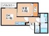 ジーメゾン寝屋川アベニール 1DKの間取り