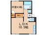 古川ハイツ 1LDKの間取り