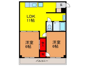 間取図 グリ－ンスクエア三ツ島