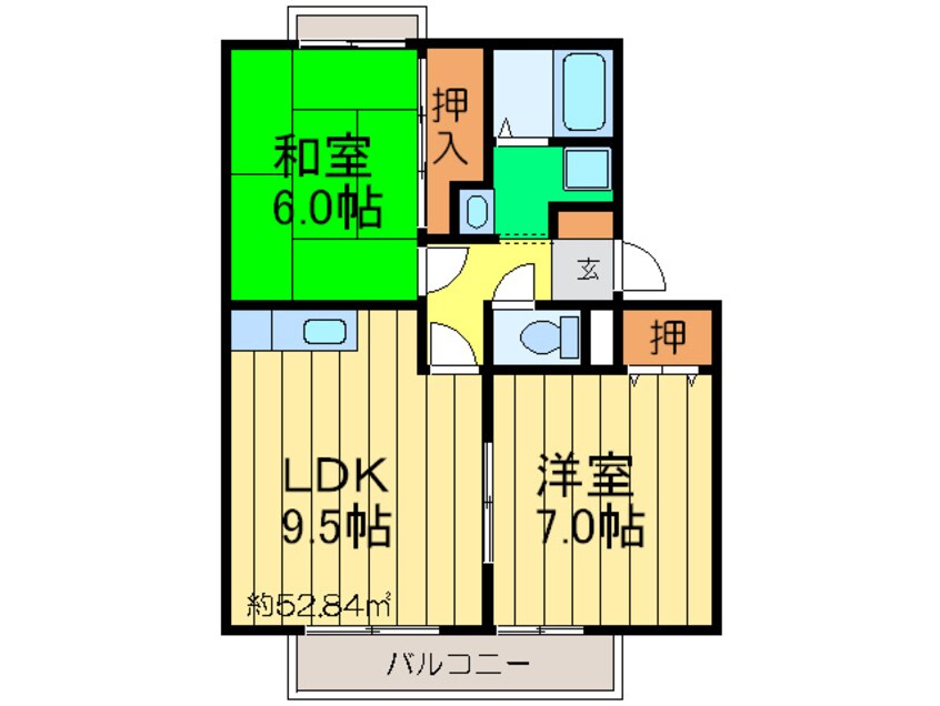 間取図 プライムガ-デンⅢ