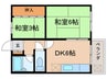 大石北町マンション 2DKの間取り