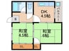 大石北町マンション 2DKの間取り