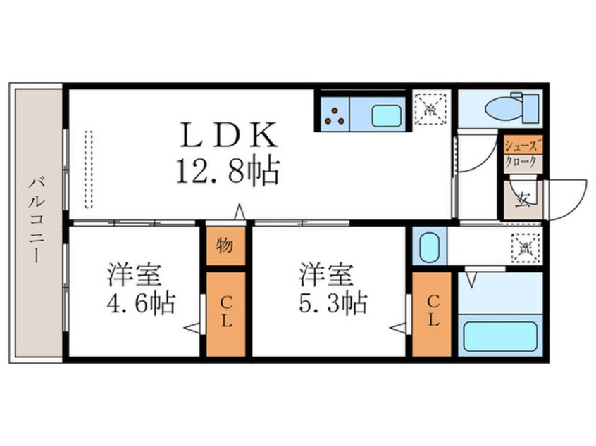 間取図 D-roomエスポワール