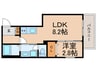 アフィット放出東サウス 1LDKの間取り