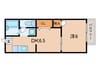 ハイツアビエスフィルマ 1DKの間取り