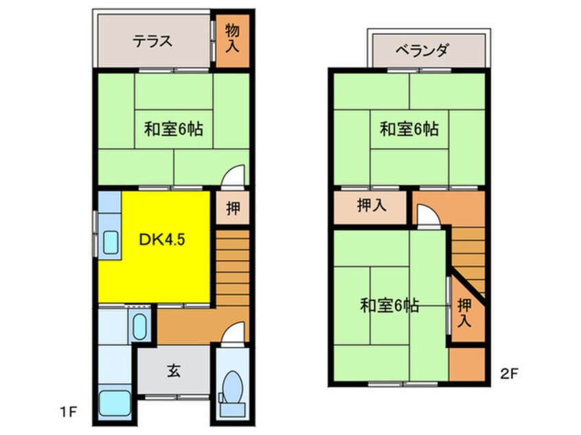 間取図 醍醐外山街道町（3-96）貸家