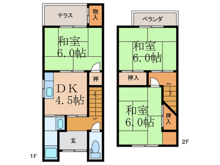 間取図 醍醐外山街道町（3-96）貸家