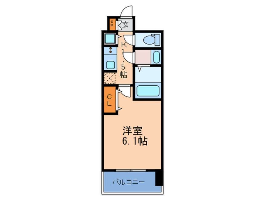 間取図 ﾌﾟﾚｻﾝｽ梅田北ｻﾞ･ﾗｲﾌﾞ(608)