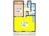 シャトレー高安 1LDKの間取り