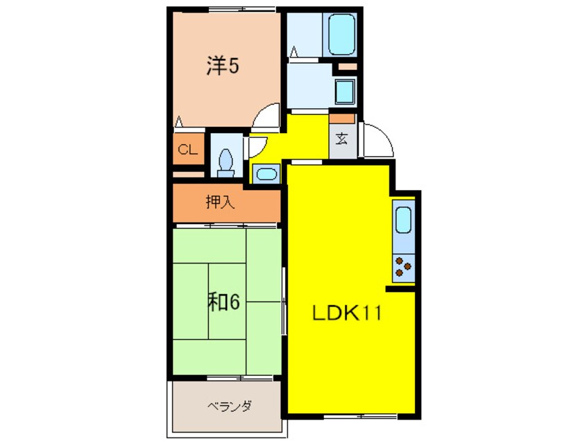 間取図 岡田山ハイツＡ棟