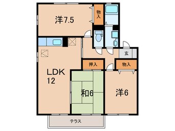 間取図 セジュールみやびB棟