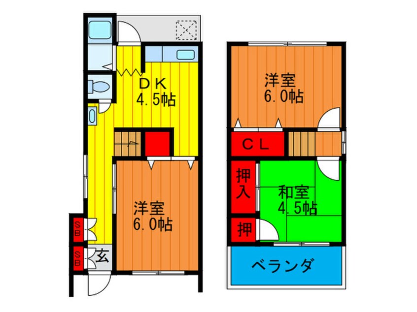 間取図 北崎貸家３