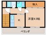 滝井西町賃貸マンション 1Kの間取り