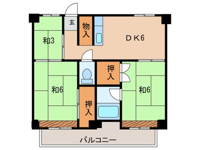 間取図 ビレッジハウス東二見5号棟