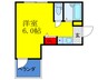 メゾンオパル 1Rの間取り