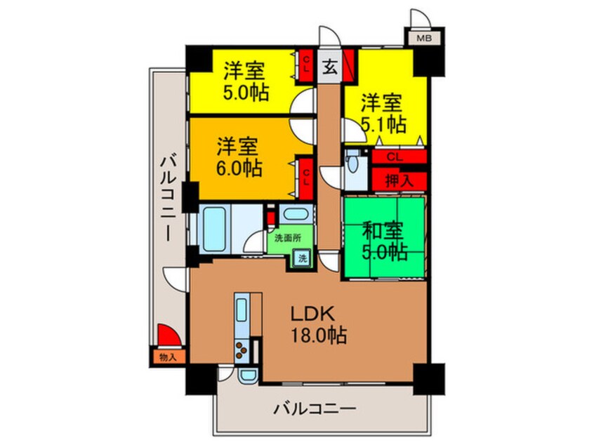 間取図 エステムコ－ト香里園(401)