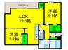 ラメゾンピック緑ヶ丘 2LDKの間取り