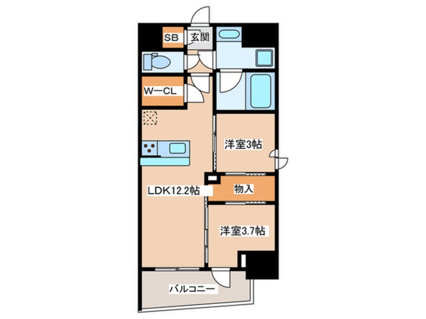 間取図 セレニテフラン難波