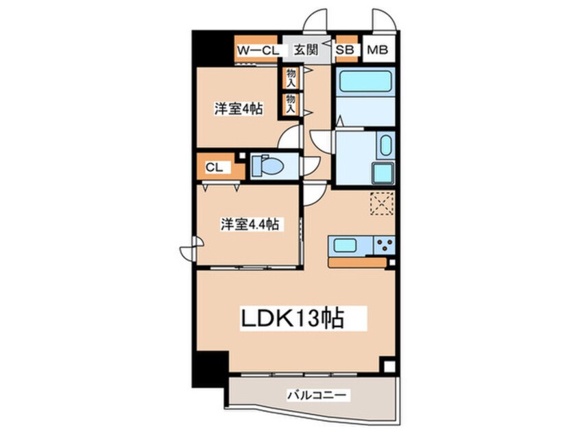 間取図 セレニテフラン難波