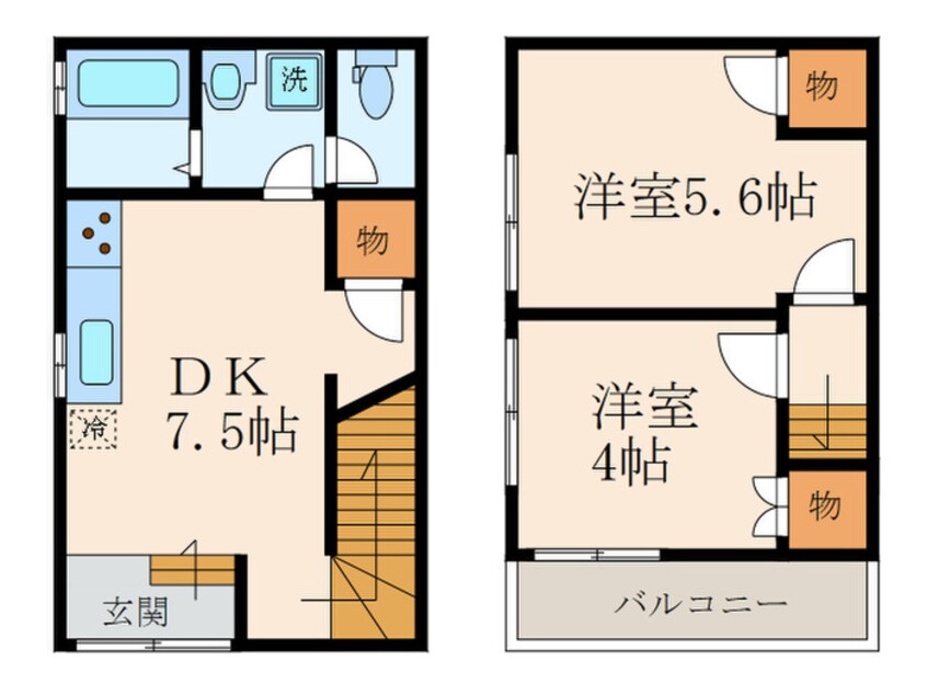 間取図 東難波３丁目テラスハウス