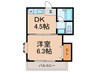 ドミール王子 1DKの間取り