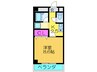 ウェルネス三界 1Kの間取り