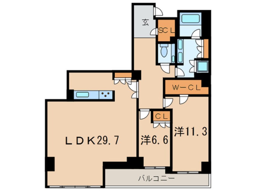 間取図 ザ・パークハウス芦屋川(202)