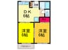 紀之国ハイツ 2DKの間取り