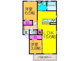 間取図 リュ－・グロワ－ルＡ棟